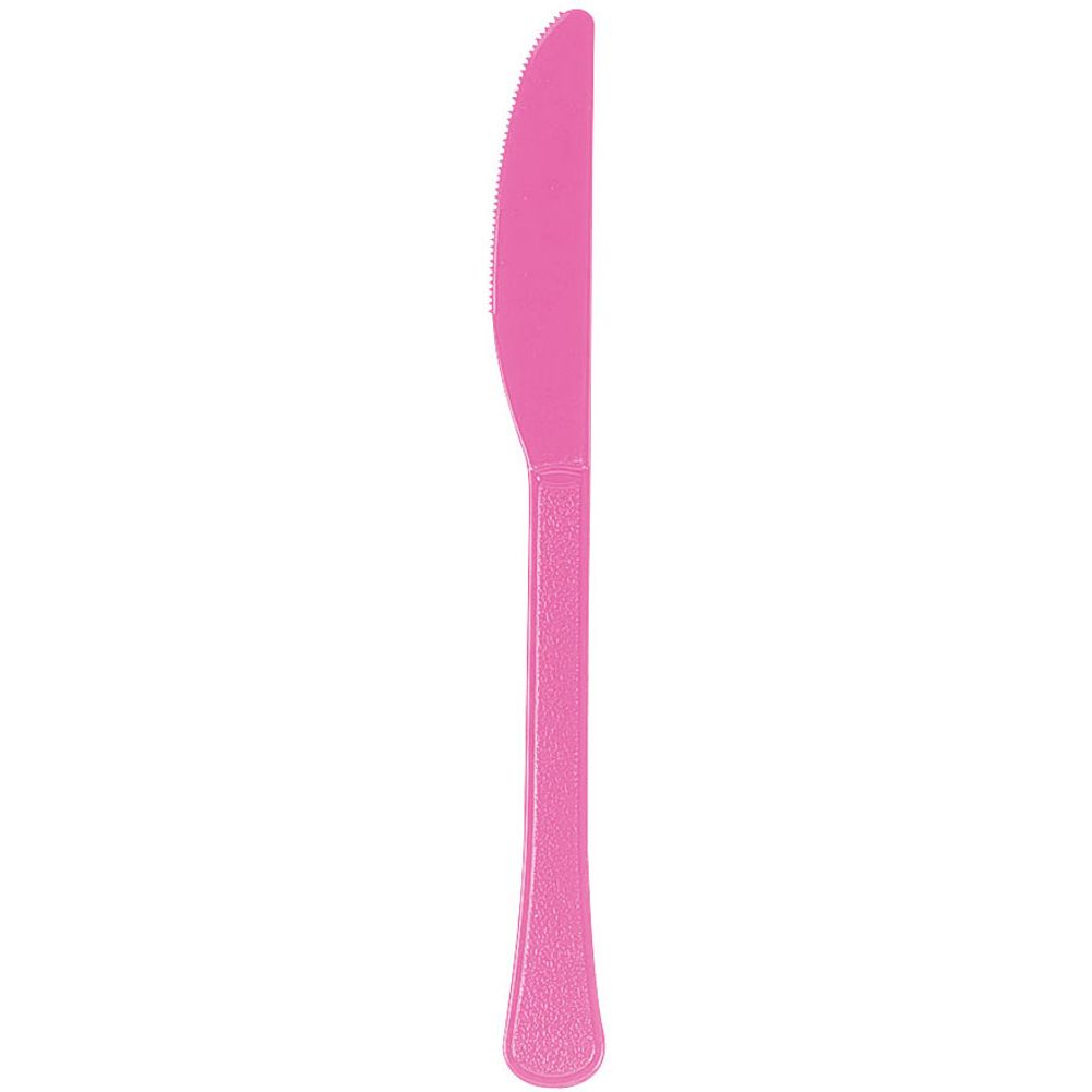 Bright Pink Midweight Plastic Knives (100ct)