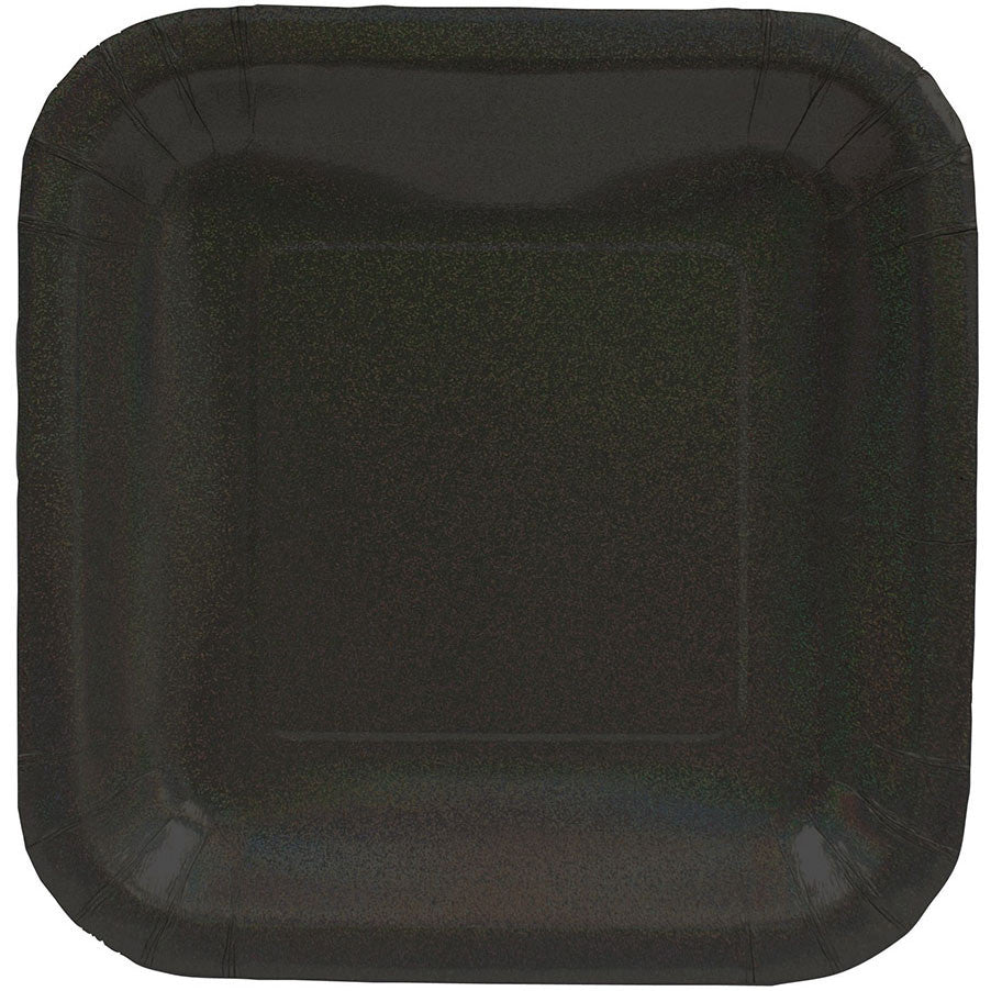 Black Glitz Banquet Plates (8ct)