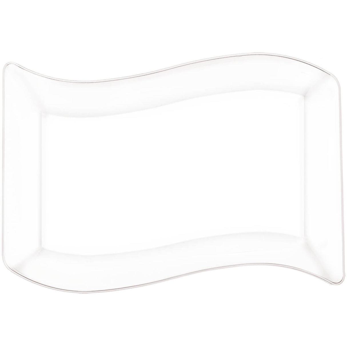 Clear Rectangle Wavy Platter
