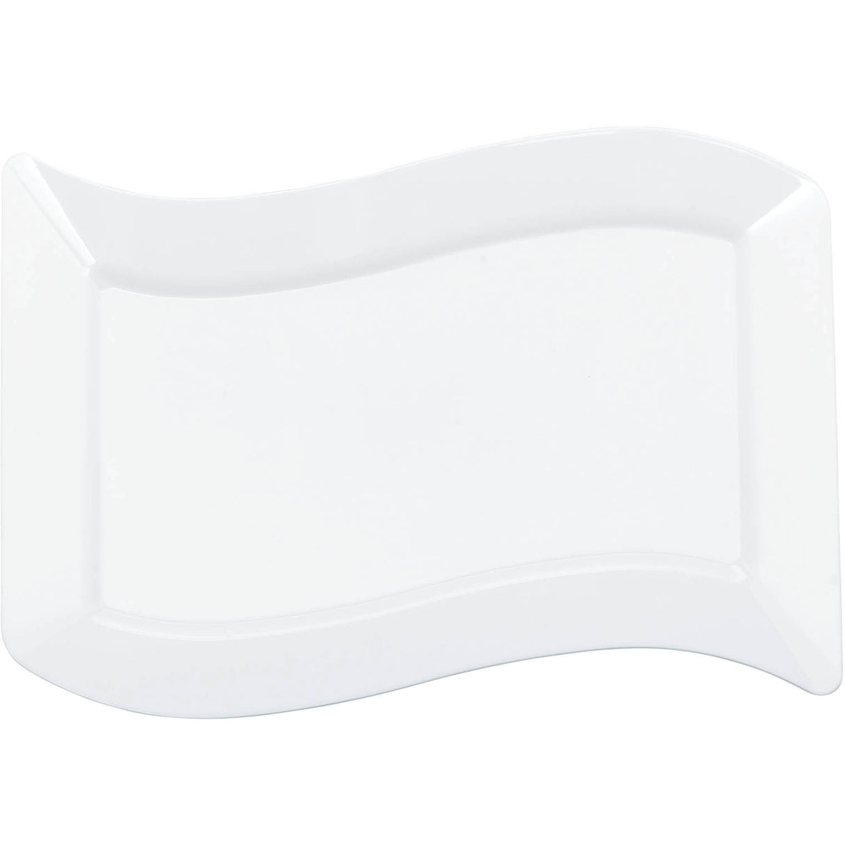 7.5" x 12" White Wavy Plate