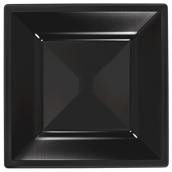 Black Square Plastic Dessert Plates (10 ct)