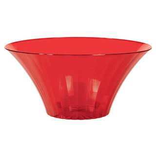 Apple Red Large Flared Plastic Bowl