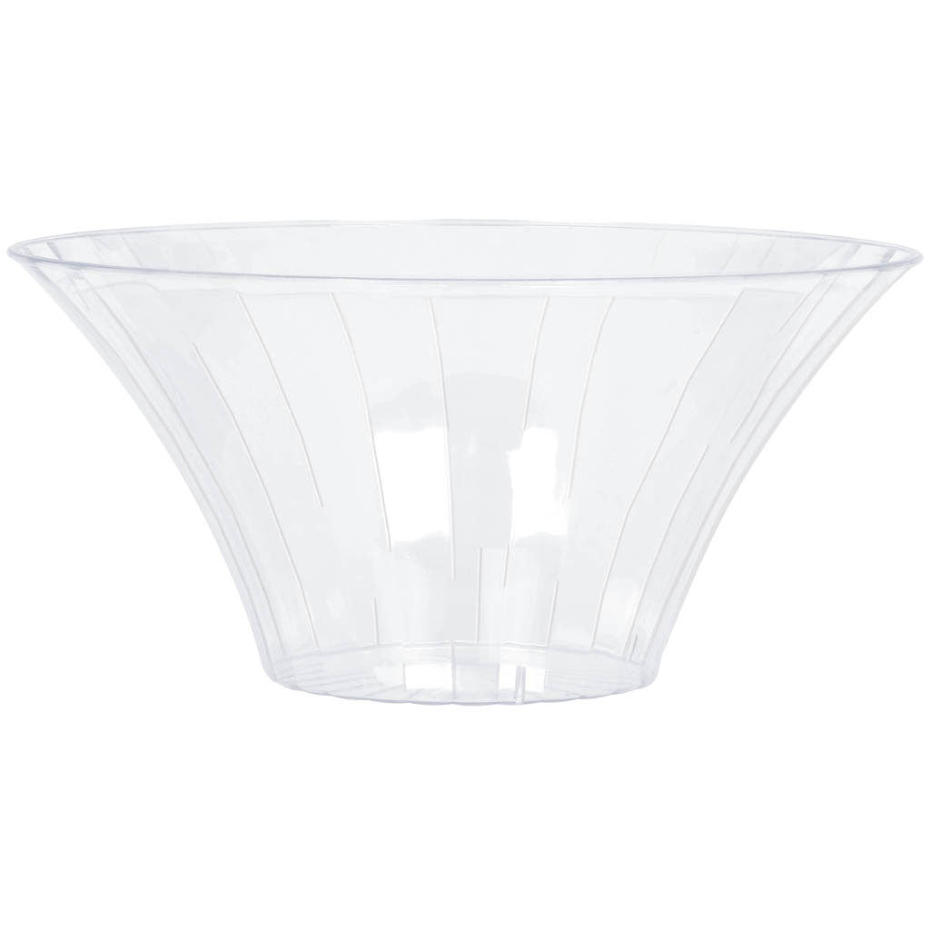Clear Large Flared Plastic Serving Bowl
