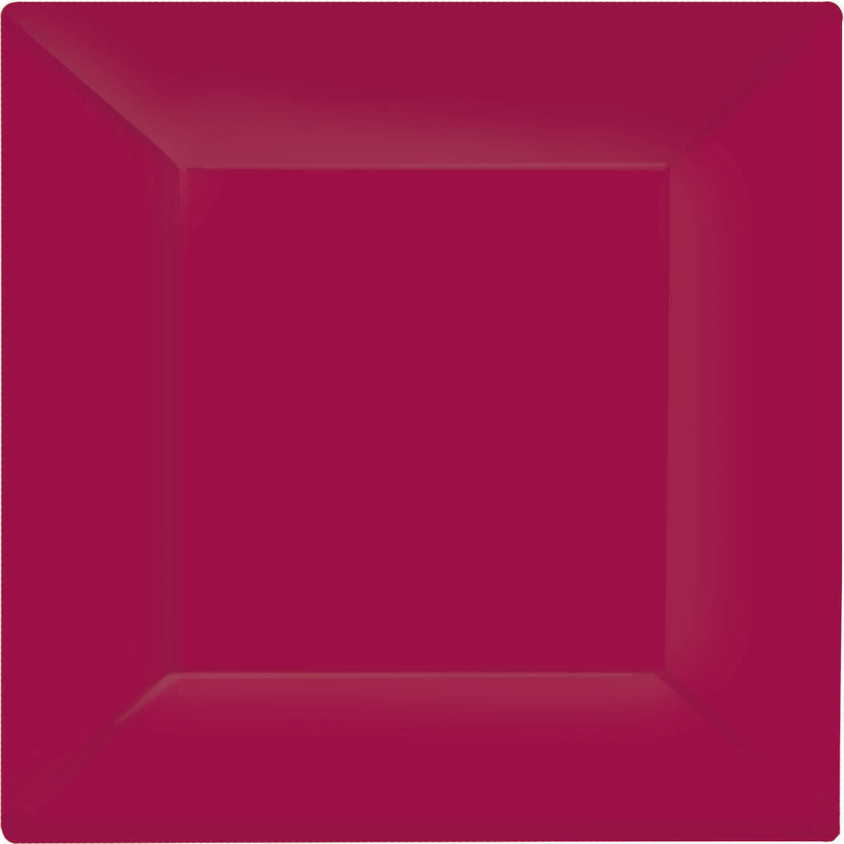 Raspberry Plastic Square Banquet Plates (10ct)