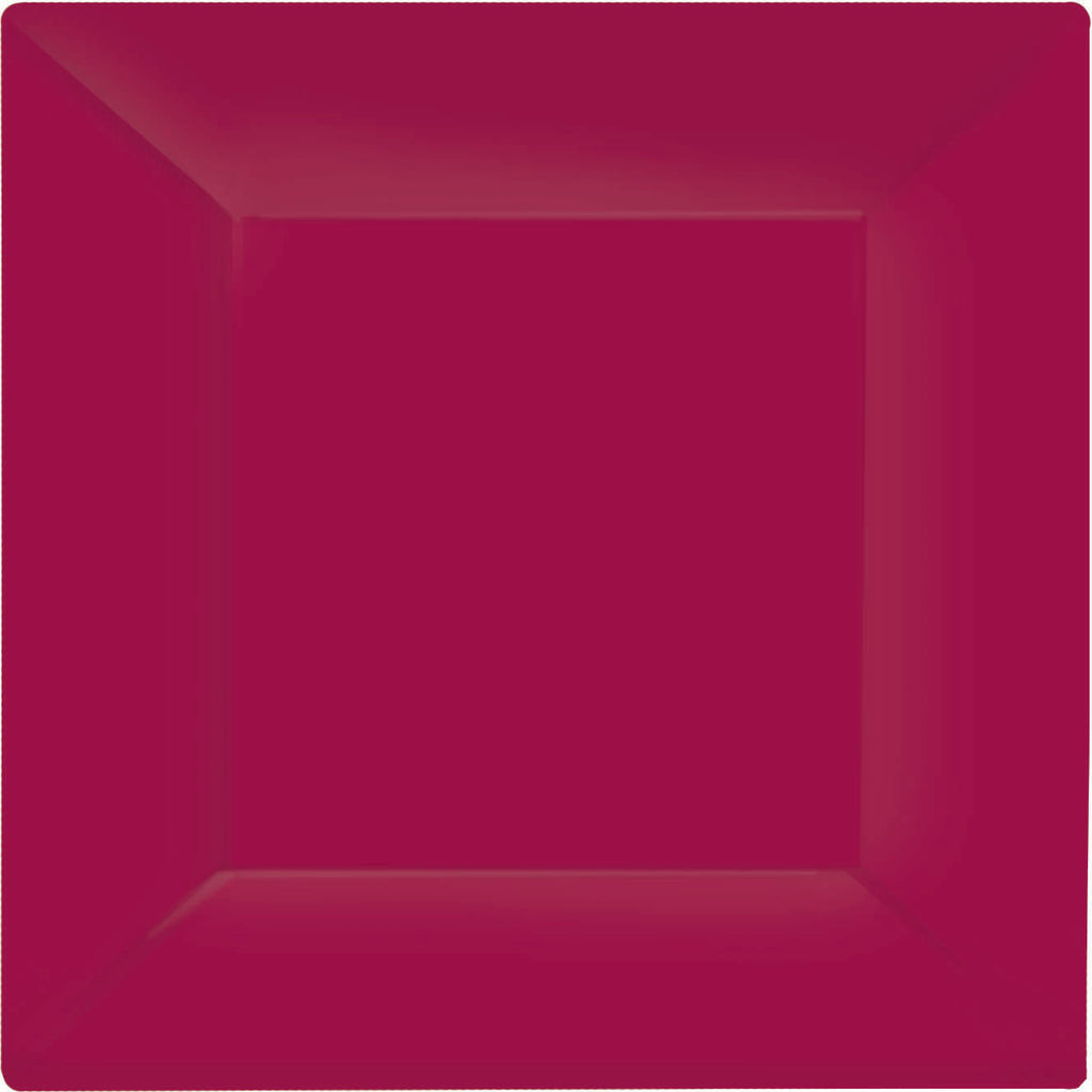Raspberry Plastic Square Banquet Plates (10ct) – US Novelty
