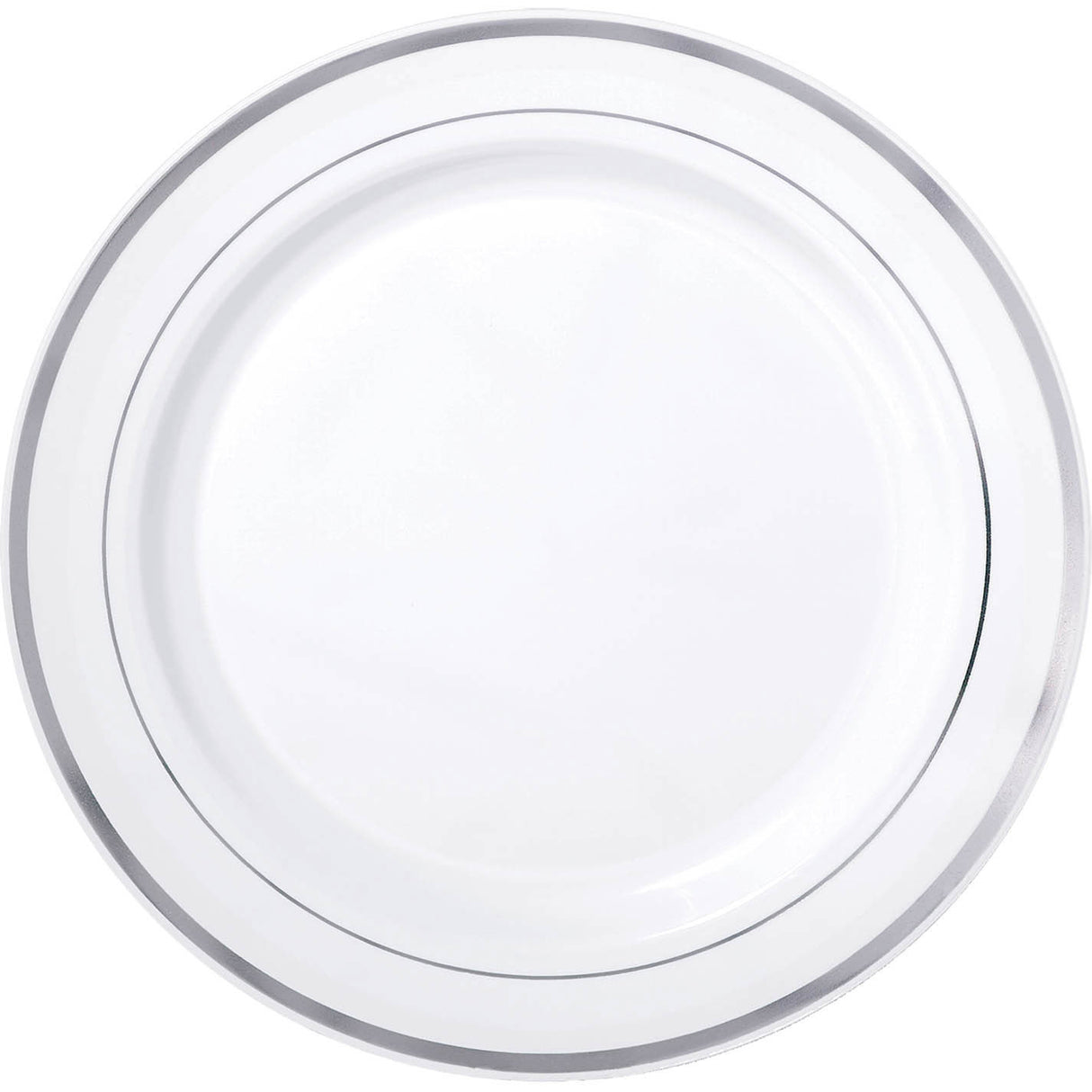Metallic Silver Rim Banquet Plates