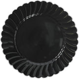 Plate 10" Scallop Metal Trim Black