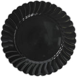 Plate 10" Scallop Metal Trim Black
