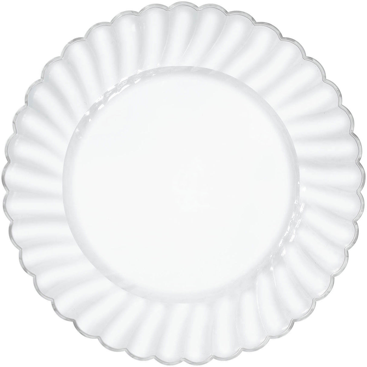 7" Scallop Plates Clear w/Metal Trim