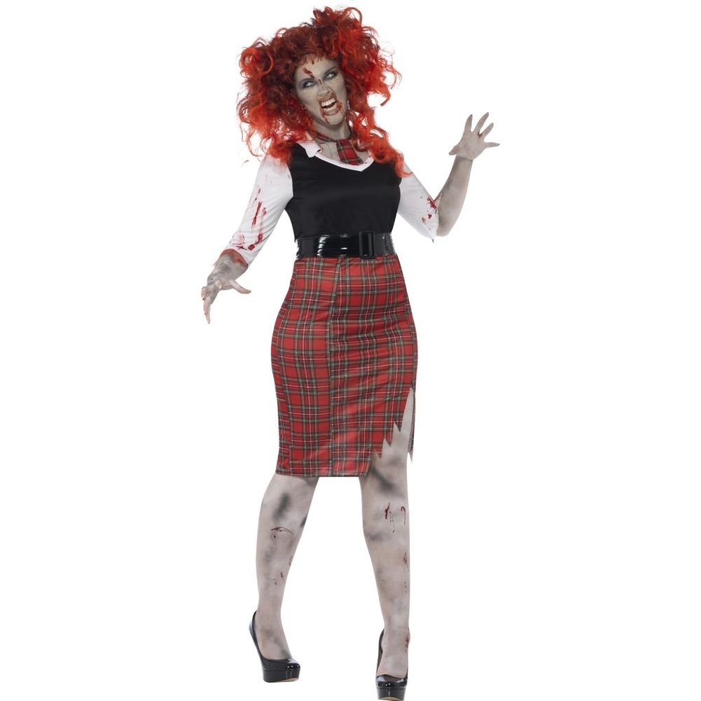 Curves Zombie Schoolgirl Women's Costume, Size Extra Large US 18-20