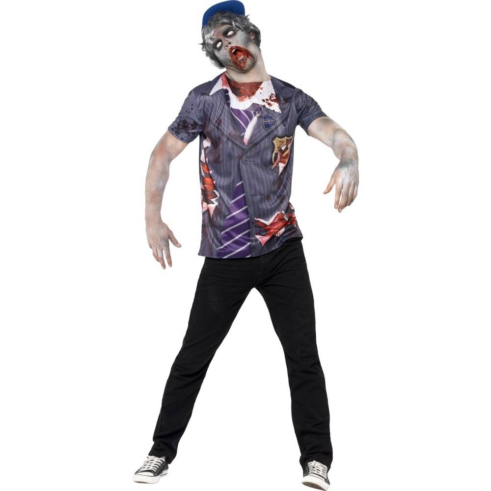 Zombie Schoolboy Men's T-Shirt, Size Medium Chest 38-40"