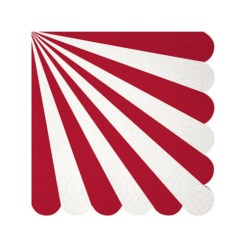 Toot Sweet Red Stripes Beverage Napkins (20ct)