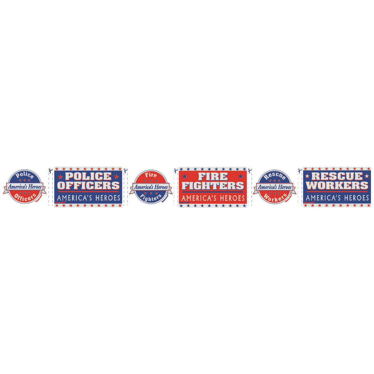 American Heroes Car Window Decoration (6ct)