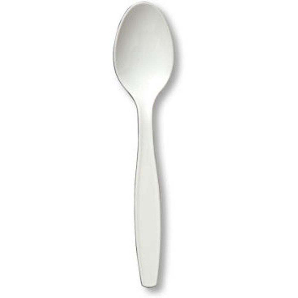 Frosty White Plastic Spoon 20 ct