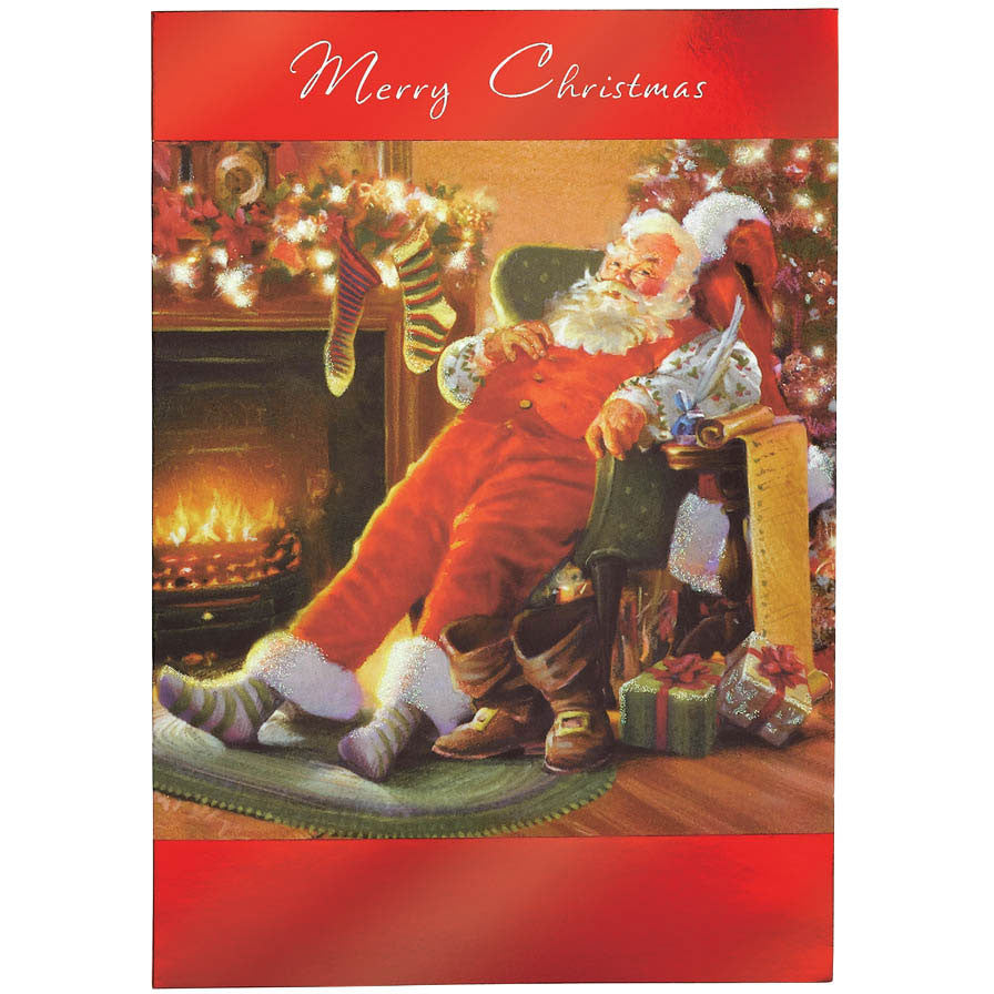 Fireside Santa Greeting Cards (18ct)