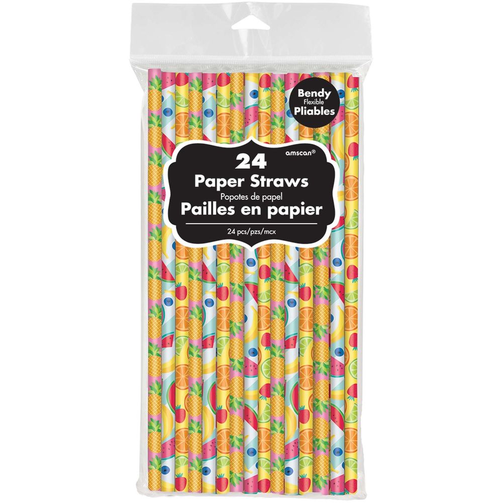 Fruit Paper Straws, 24ct