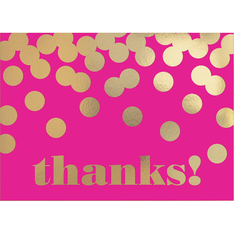 Pink and Gold Thanks Thank You Notes (8 ct)