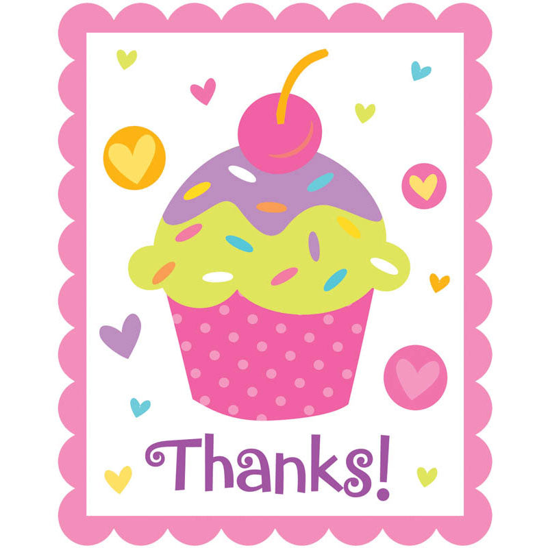 Cupcake Party Thank You Notes