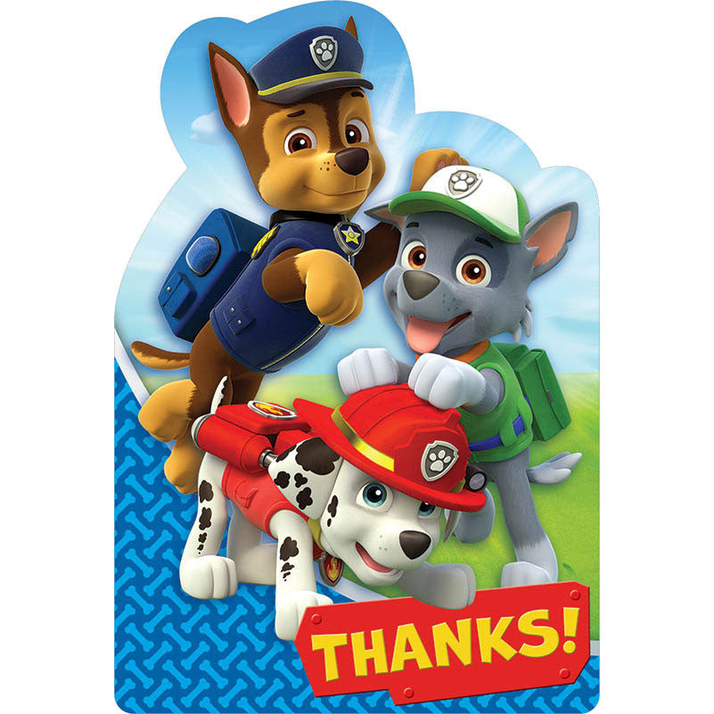 Paw Patrol Thank You Postcards (8ct)
