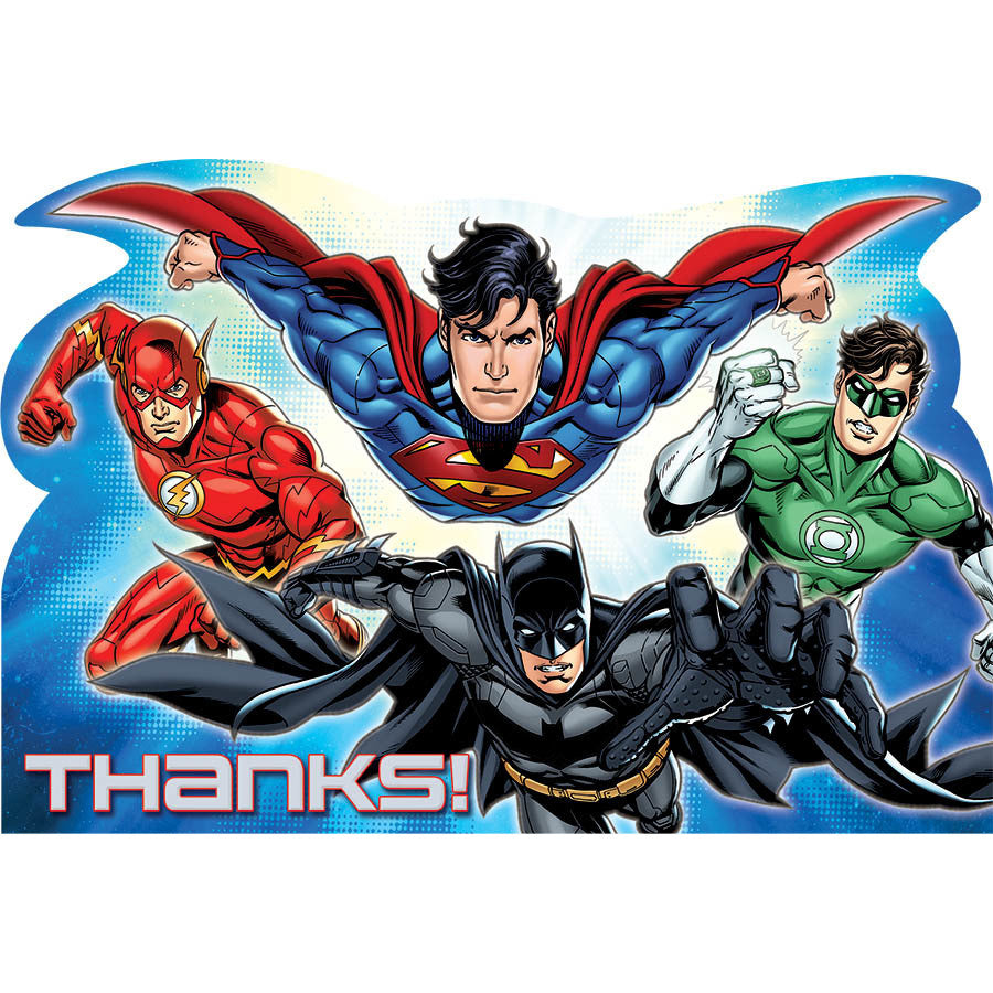 Justice League Postcard Thank You Notes, 8ct