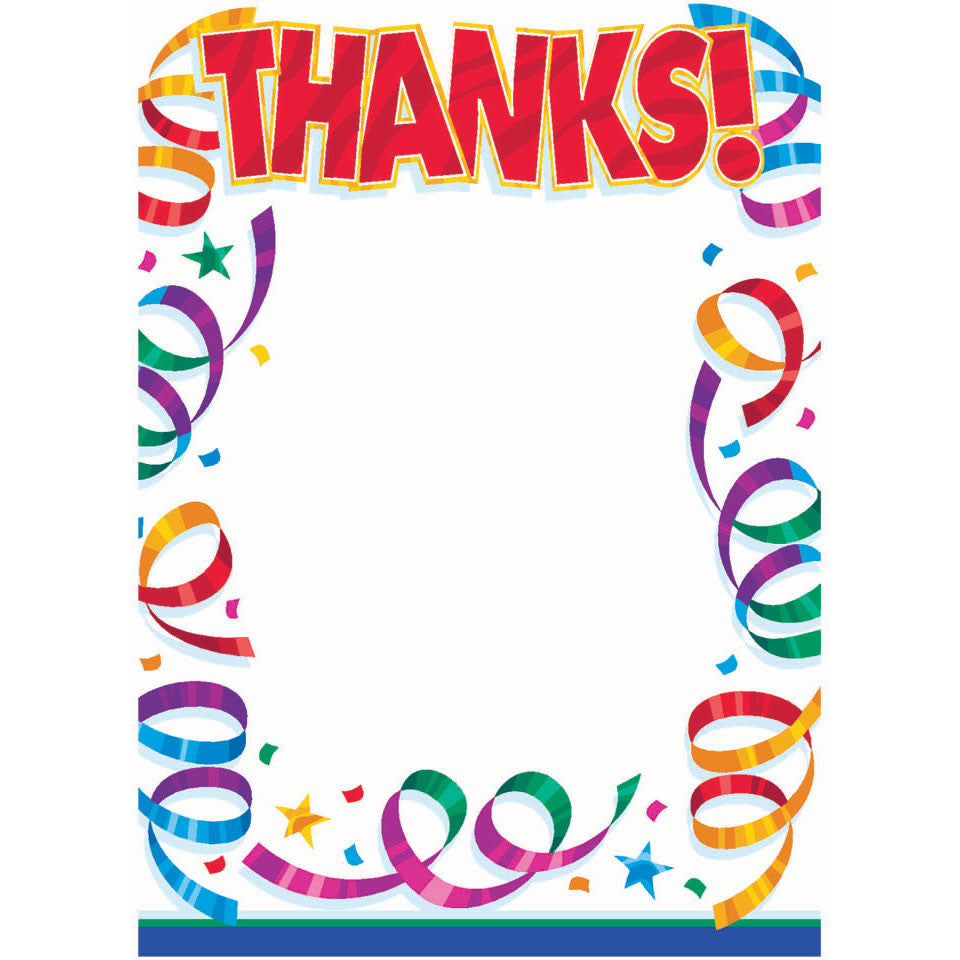 Party Streamers Thank You Notes