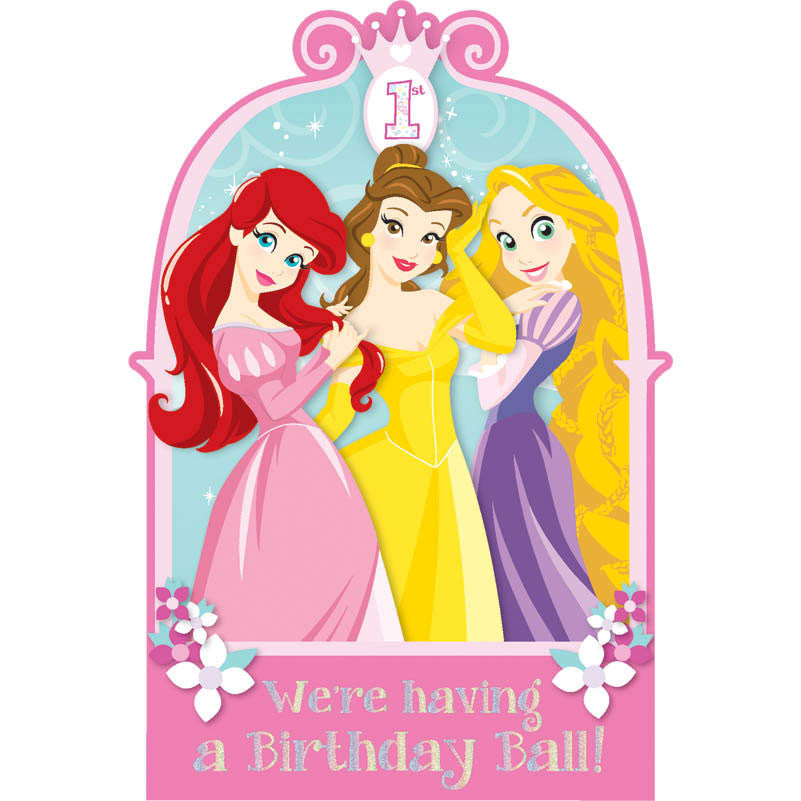 Princess 1st Birthday Invitations