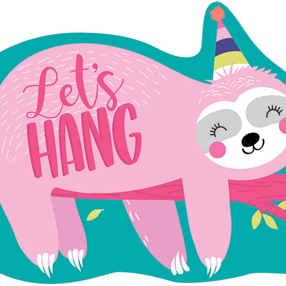 Sloth Postcard Invitations, 8 ct