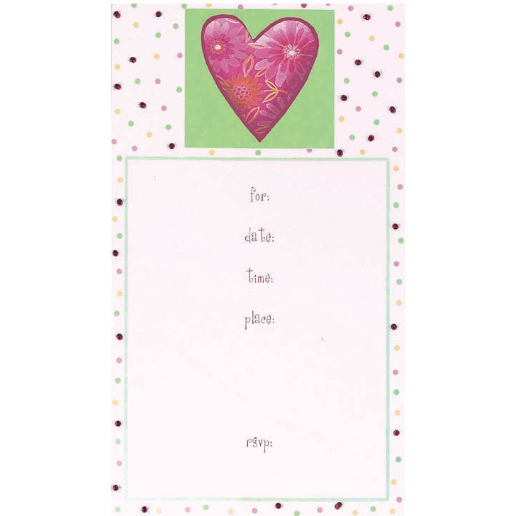 Calico Heart Novelty Invites (8ct)