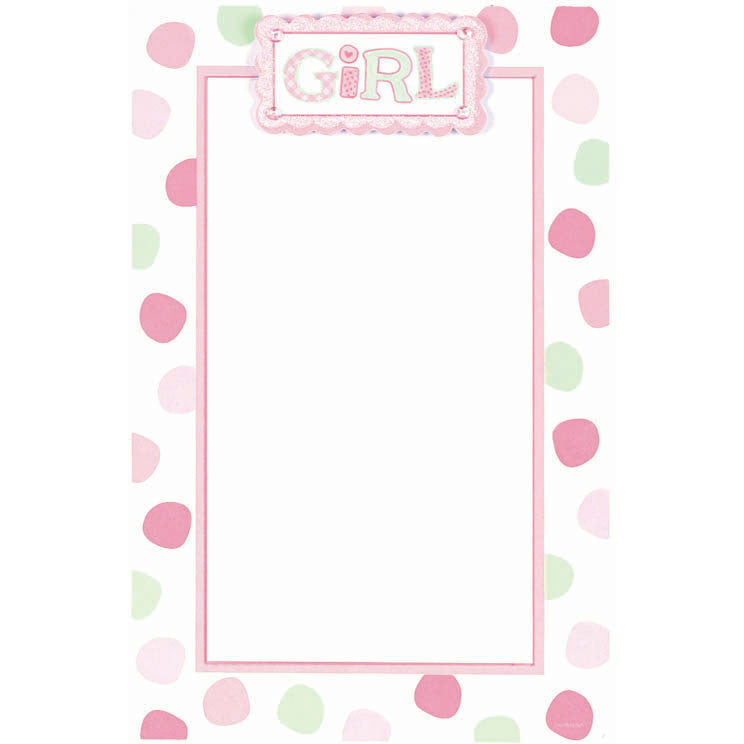 Pink Baby Dots Printable Invitations