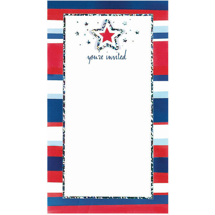 American Summer Stripes Imprintable Invitations