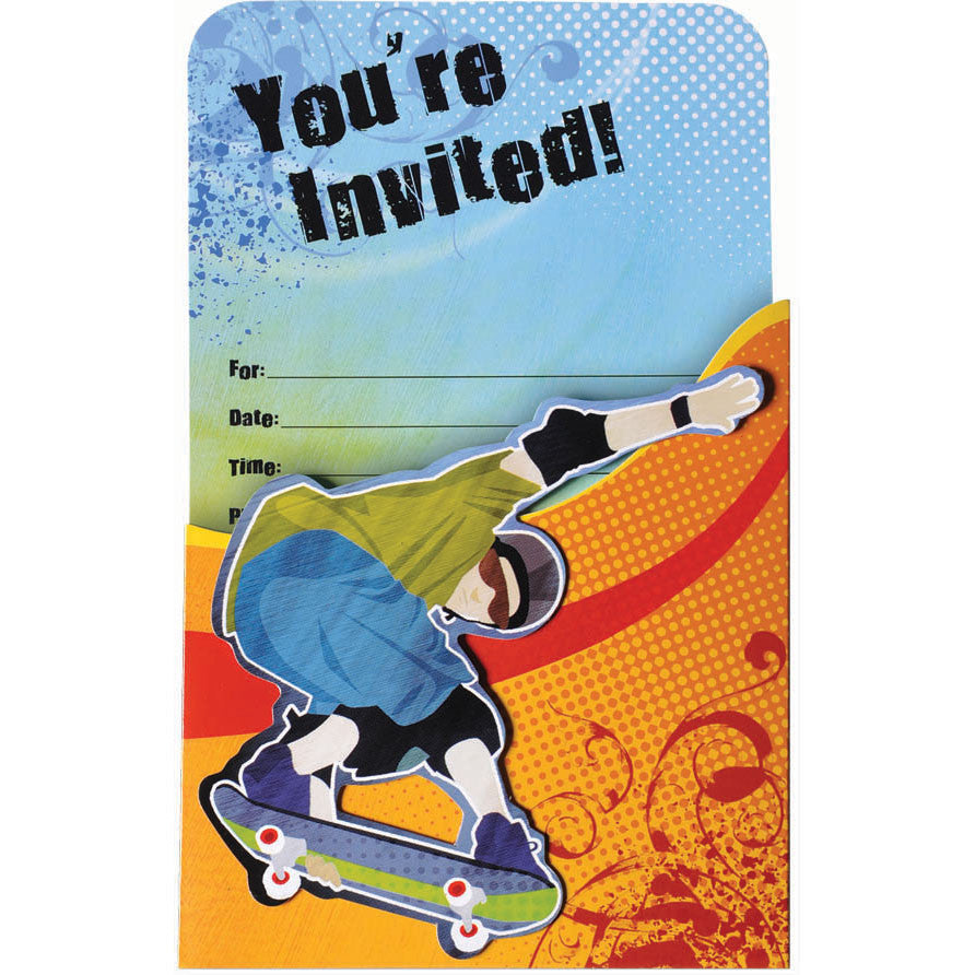 Born To Skate Novelty Invites (8ct)