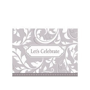 Silver Elegant Scroll Invitations