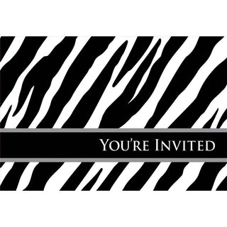 Oh So Fabulous Zebra Invites (8ct)