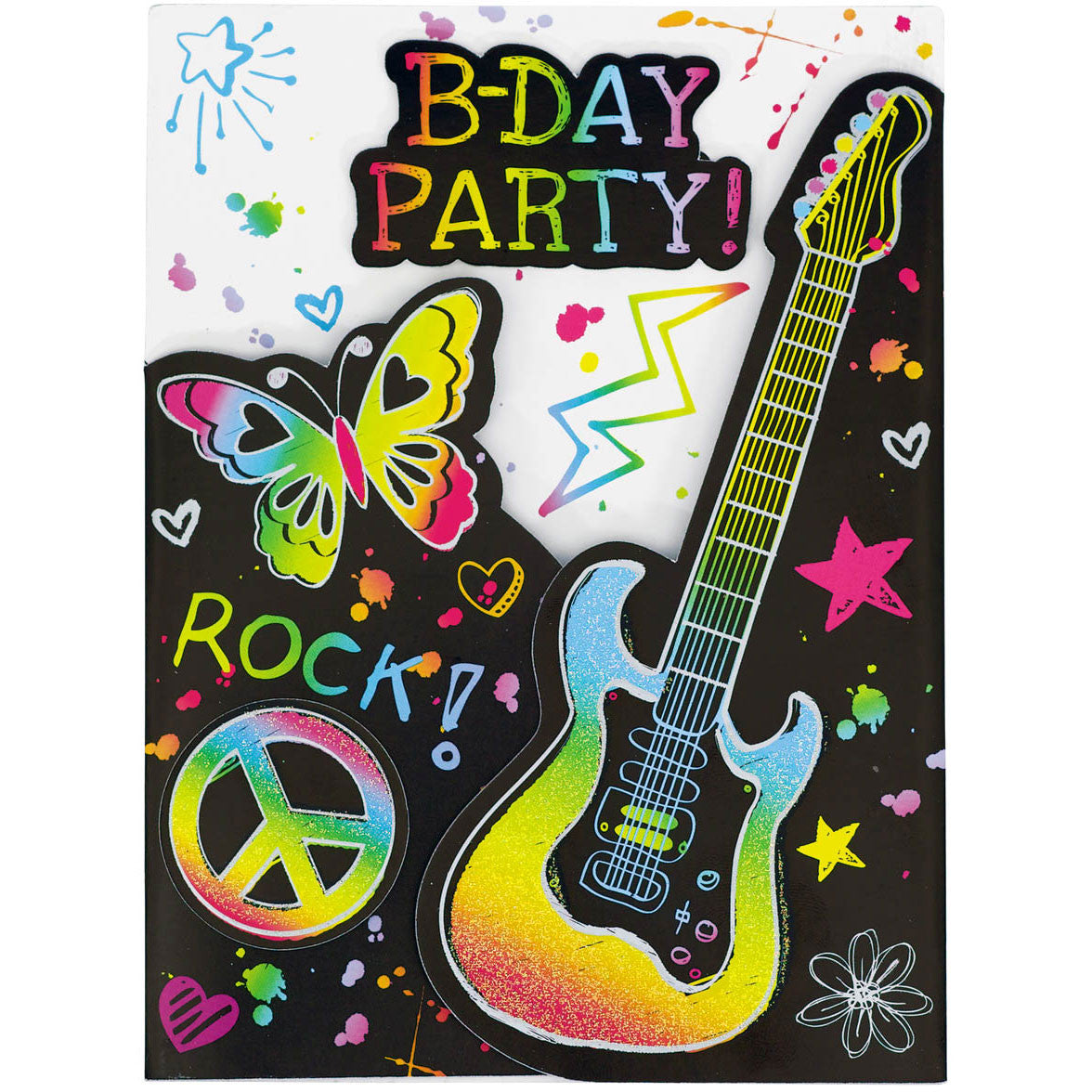 Neon Birthday Jumbo Novelty Invites (8ct)