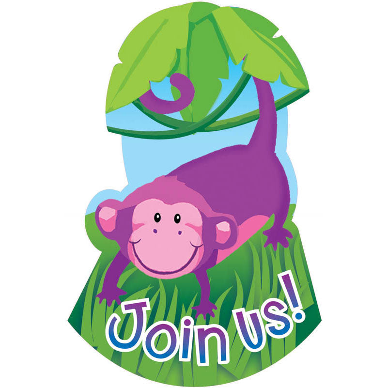 Jungle Animals Folded Invites (8ct)