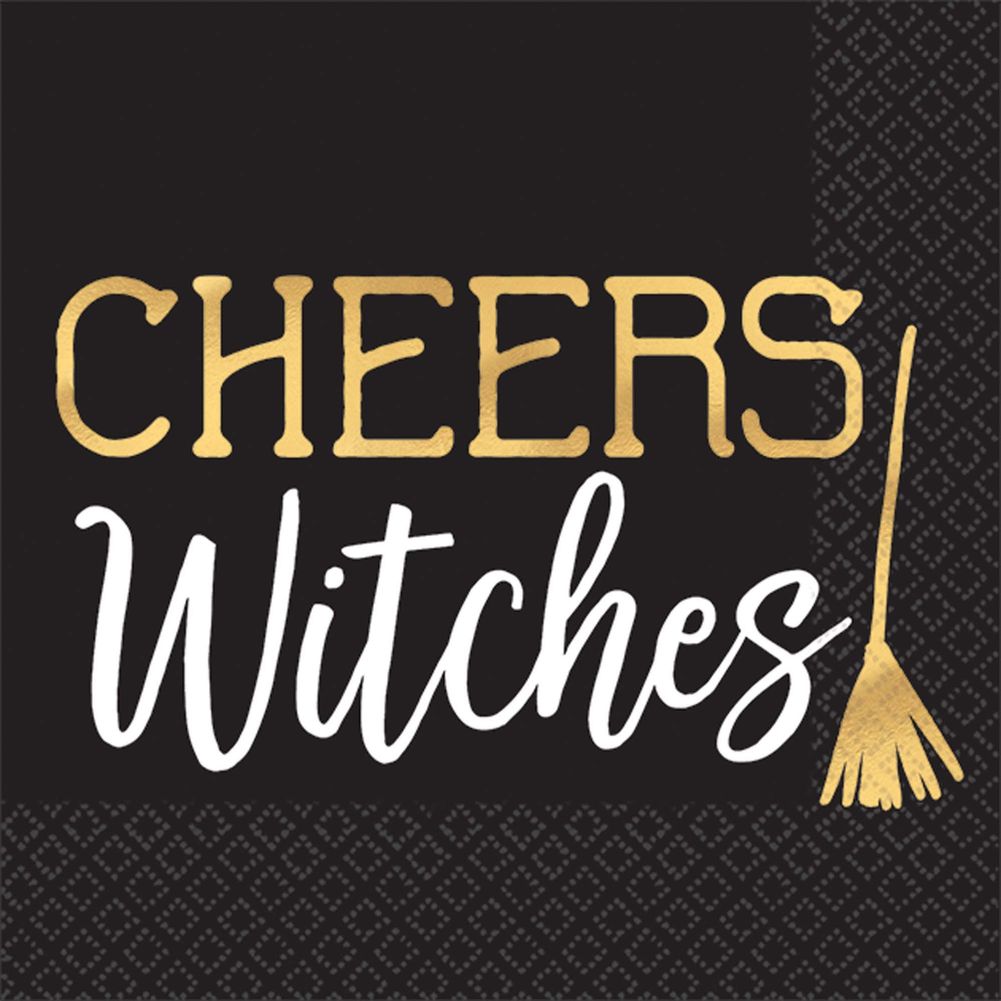 Cheers Witches Hot Stamped Beverage Napkins (16 ct)