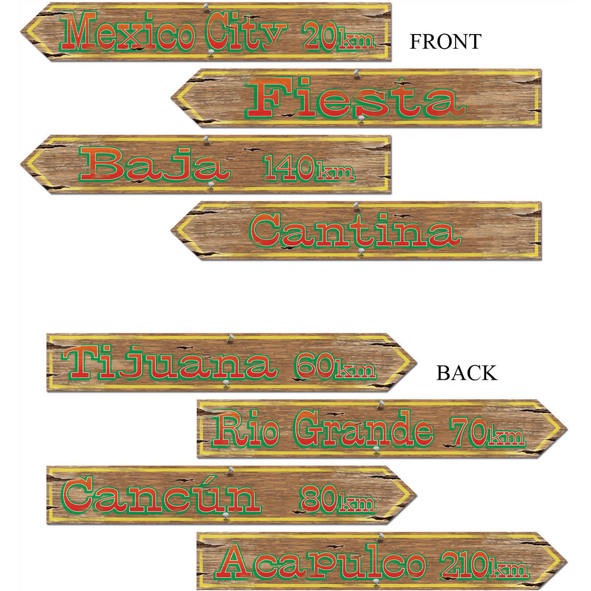 Mexican Sign Cutouts (4 ct)