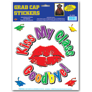 Kiss My Class Goodbye Grad Cap Sticker