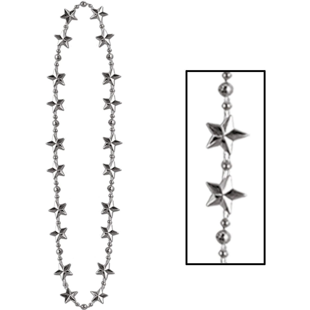 Silver Star Beads 1 ct
