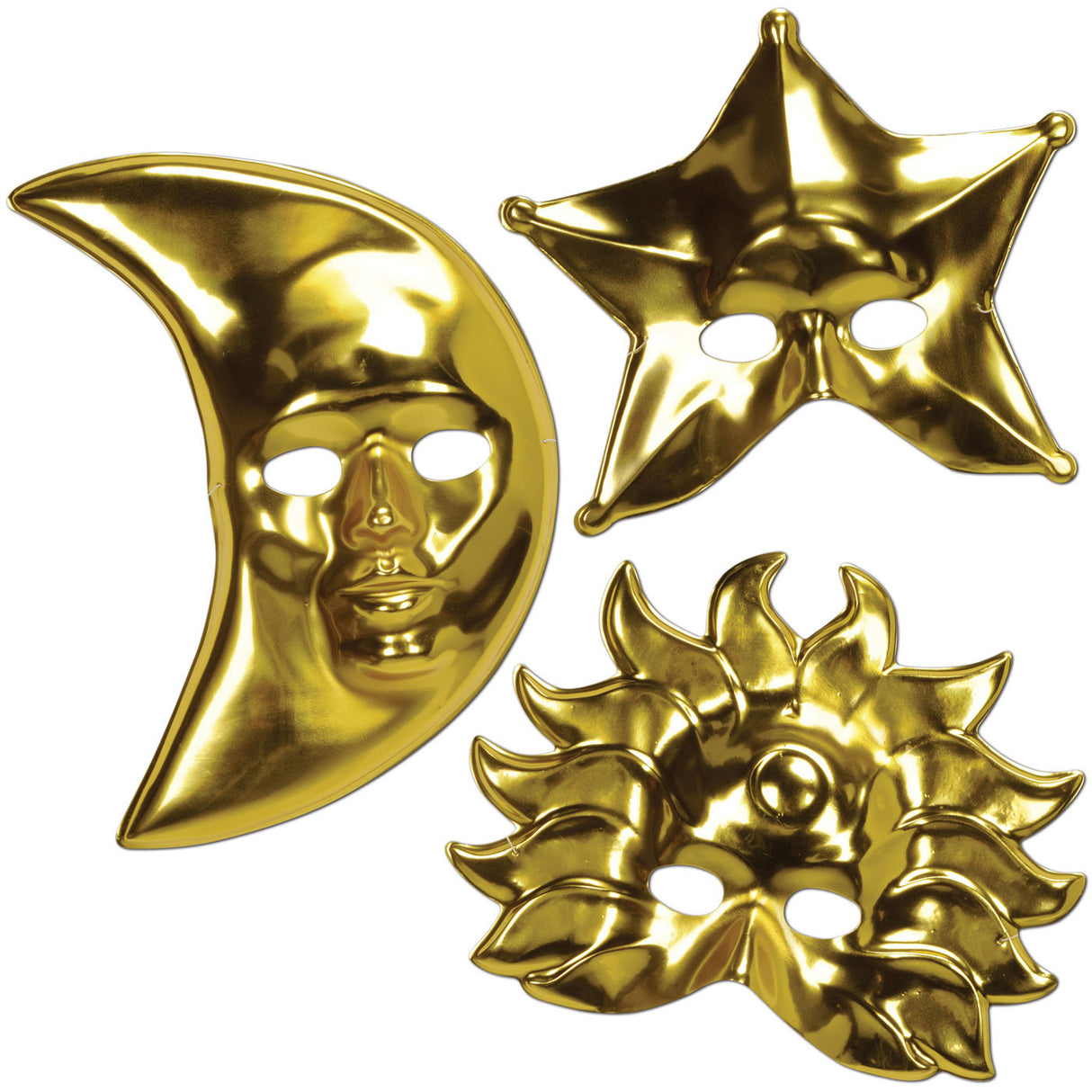 Metallic Sun, Moon & Star Masks