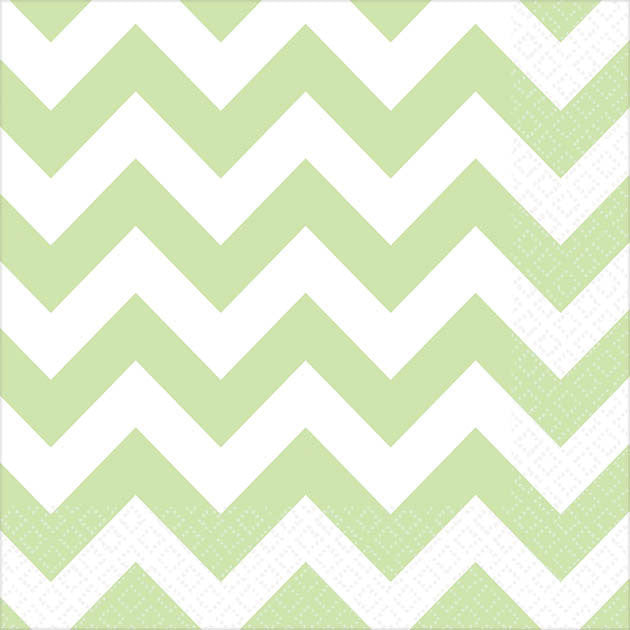 Leaf Green Chevron Beverage Napkins (16ct)