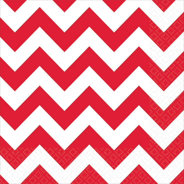 Apple Red Chevron Beverage Napkins (16ct)