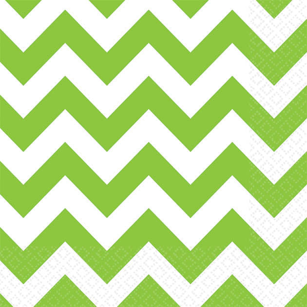 Kiwi Chevron Beverage Napkins (16ct)