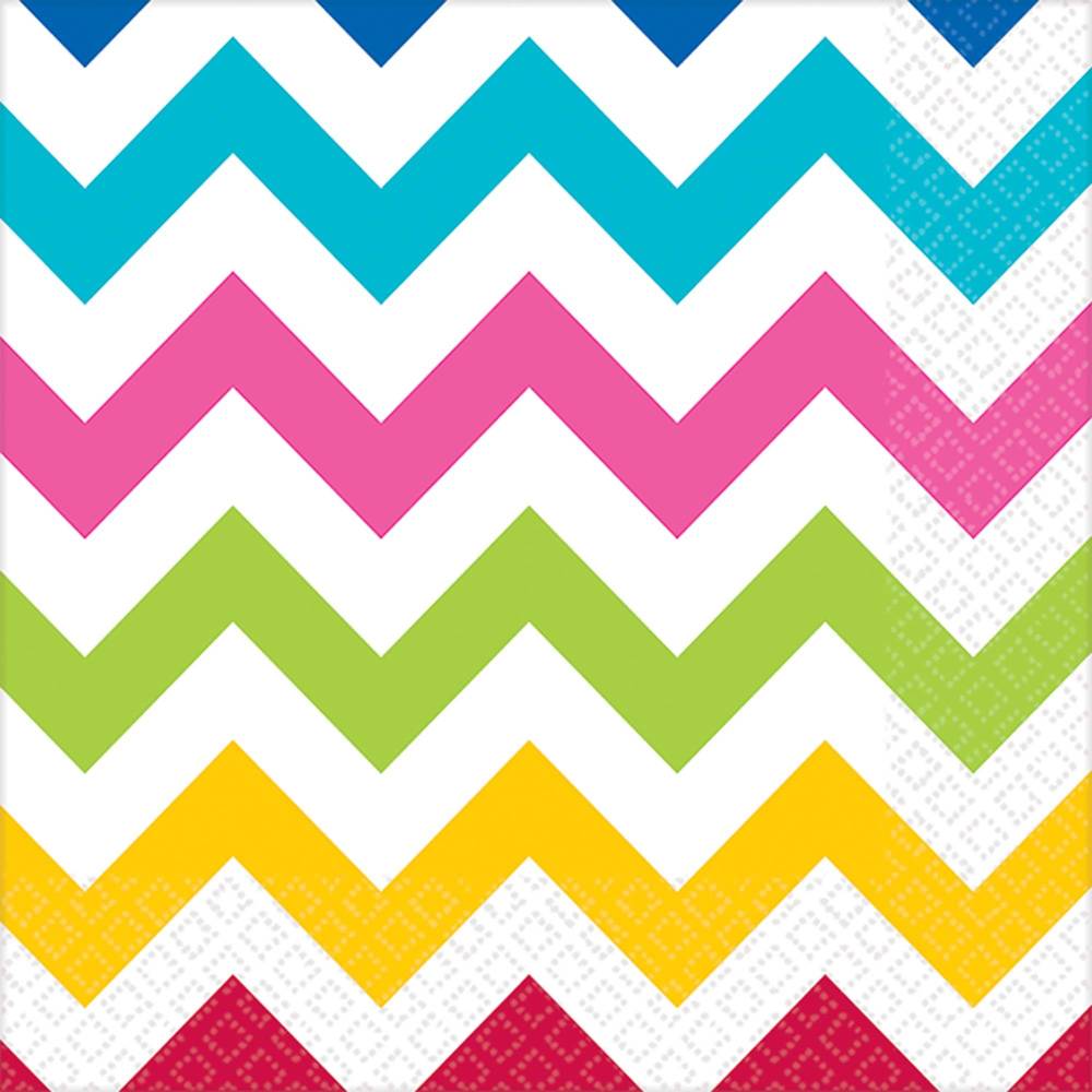 Rainbow Chevron Beverage Napkins (16ct)