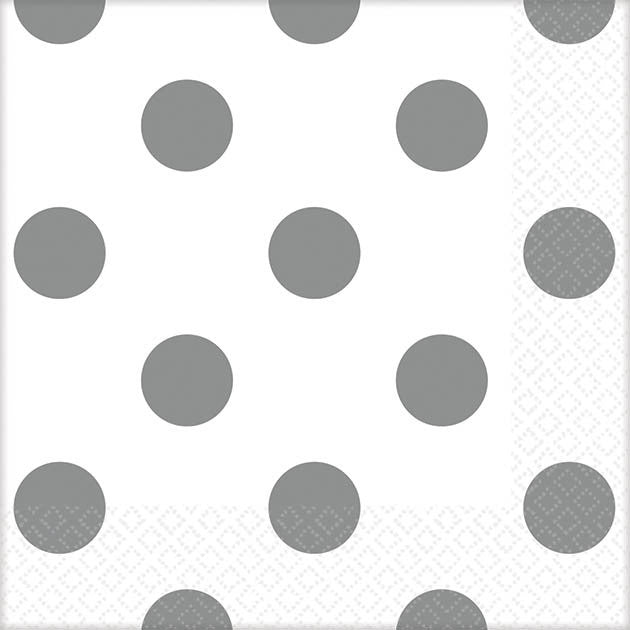 White Dots Beverage Napkins (16ct)