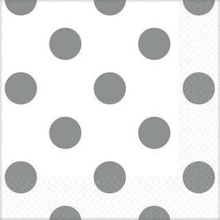 White Dots Beverage Napkins (16ct)