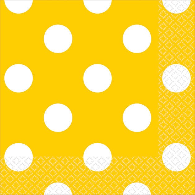 Sunshine Yellow Dots Beverage Napkins (16ct)