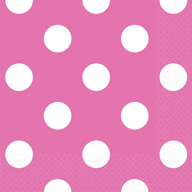 Bright Pink Dots Beverage Napkins (16ct)