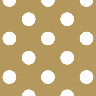 Gold Dots Beverage Napkins (16ct)