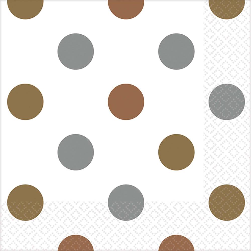 Mixed Metallic Dots Beverage Napkins (16ct)